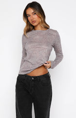 Courtside Seated Long Sleeve Top Leopard