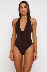New Horizons Halter Bodysuit Espresso