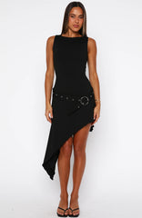 Worth My Time Midi Dress Black