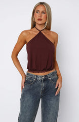 Endless Moment Halter Top Burgundy