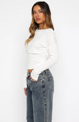 Another Time Long Sleeve Top White