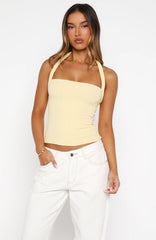 Tropic Dream Halter Top Lemon