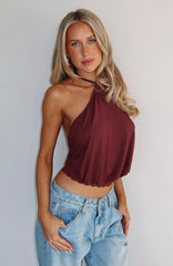 Endless Moment Halter Top Burgundy