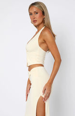 Made You Look Halter Top Bone