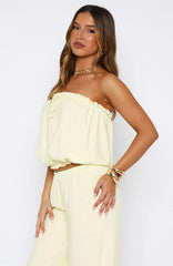 Golden Child Strapless Top Lemon