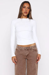 Lose You Long Sleeve Top White
