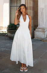 Tinsel Trouble Halter Midi Dress White