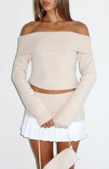 Casually Perfect Long Sleeve Knit Top Beige