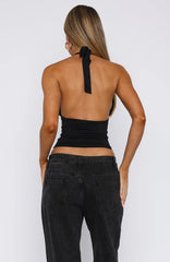 Girl's Weekend Halter Top Black
