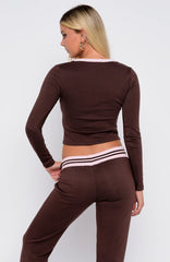 Everything We Do Long Sleeve Baby Tee Chocolate