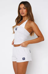 Buy Your Own Flowers Strapless Top Grey Marle