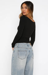 You Just Get Better Long Sleeve Top Black