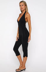 Retrograde Romance Embellished Jumpsuit Black
