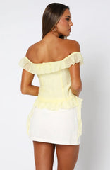 Love The View Off Shoulder Top Lemon