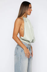 What Was I Thinking Halter Top Sage