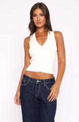 Make It Worthwhile Vest Top Off White