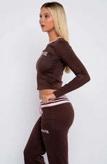 Everything We Do Long Sleeve Baby Tee Chocolate