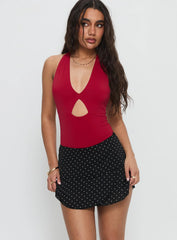 Sonsie Mini Skirt Black / White Polka