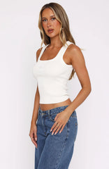 Wanting Problems Knit Top White